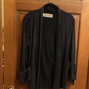M. Rena Navy Blue Women's Open Cardigan
